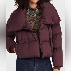 Avec Les Filles Deep Plum Puffer Jacket